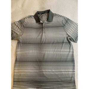Nike Dri Fit Golf Polo Shirt‎ Men's 2XL Short Sleeve Grey Striped